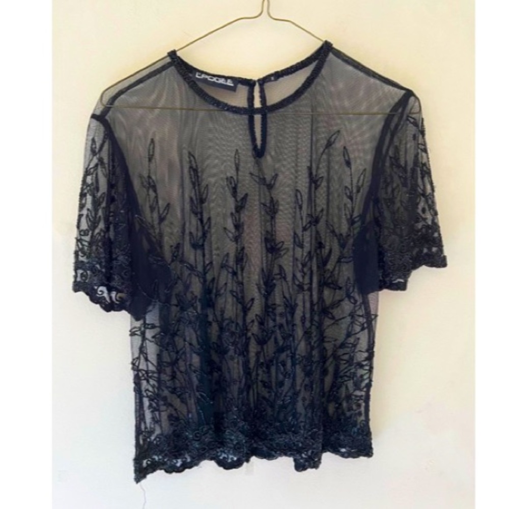 Vintage L’Pogee beaded blouse  - Size S - Circa 90’s - like new